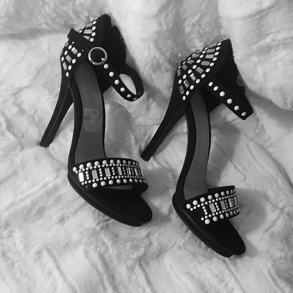 Studded black heels